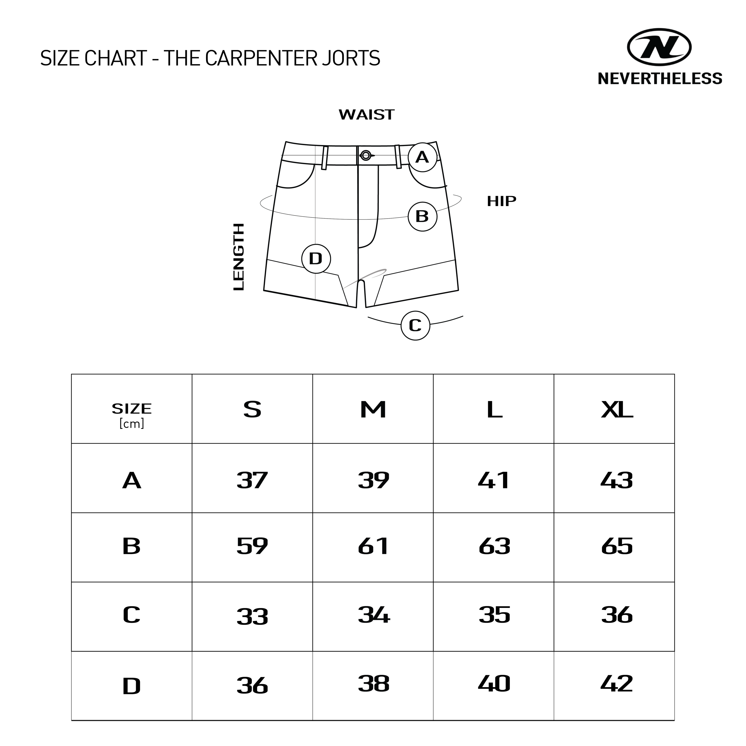 SIZECHART NEVERTHELESS   22 7 22